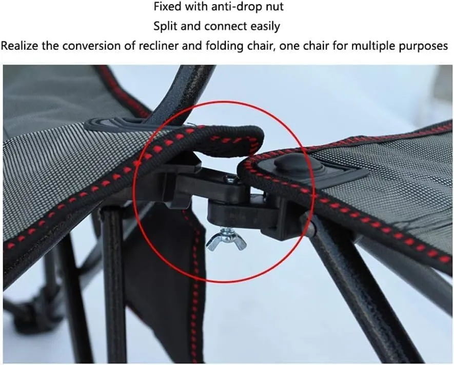 Camping Chair Folding Recliner Portable Chair with Cup Holder Detachable Side Table and Carrying Bag with Pillow Fishing Chair(Color:B)