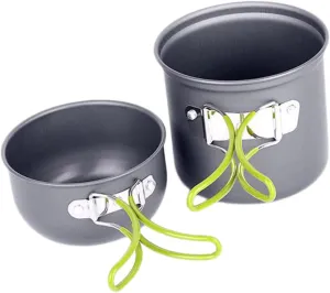 Camping Cookware Foldable Pot Pan Essential Cooking Supplies Family Pack