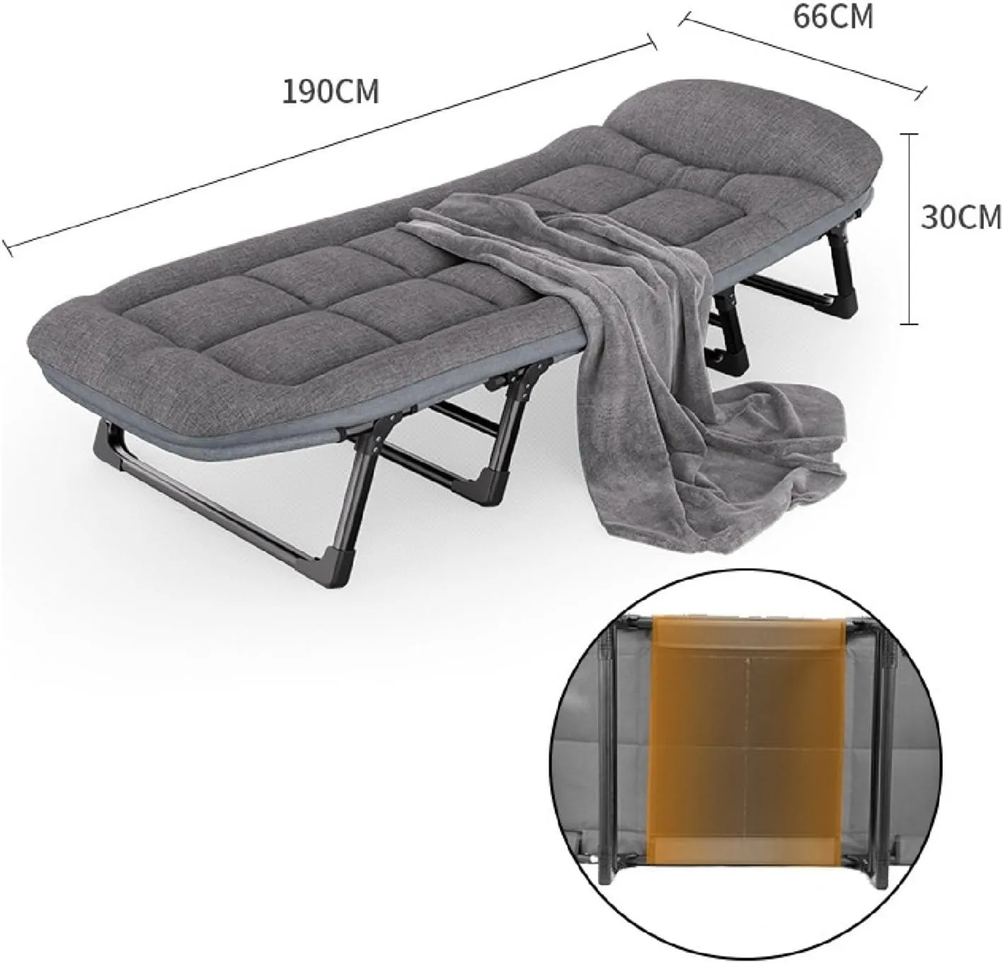 Camping Cots for Adults Queen Size 8-Leg Support, High-Resilience Cotton Filling, Multi-Function Foldable Bed with Storage Bag, Non-Slip Feet, Perfect for Office Nap or Outdoor Use(66 * 180)