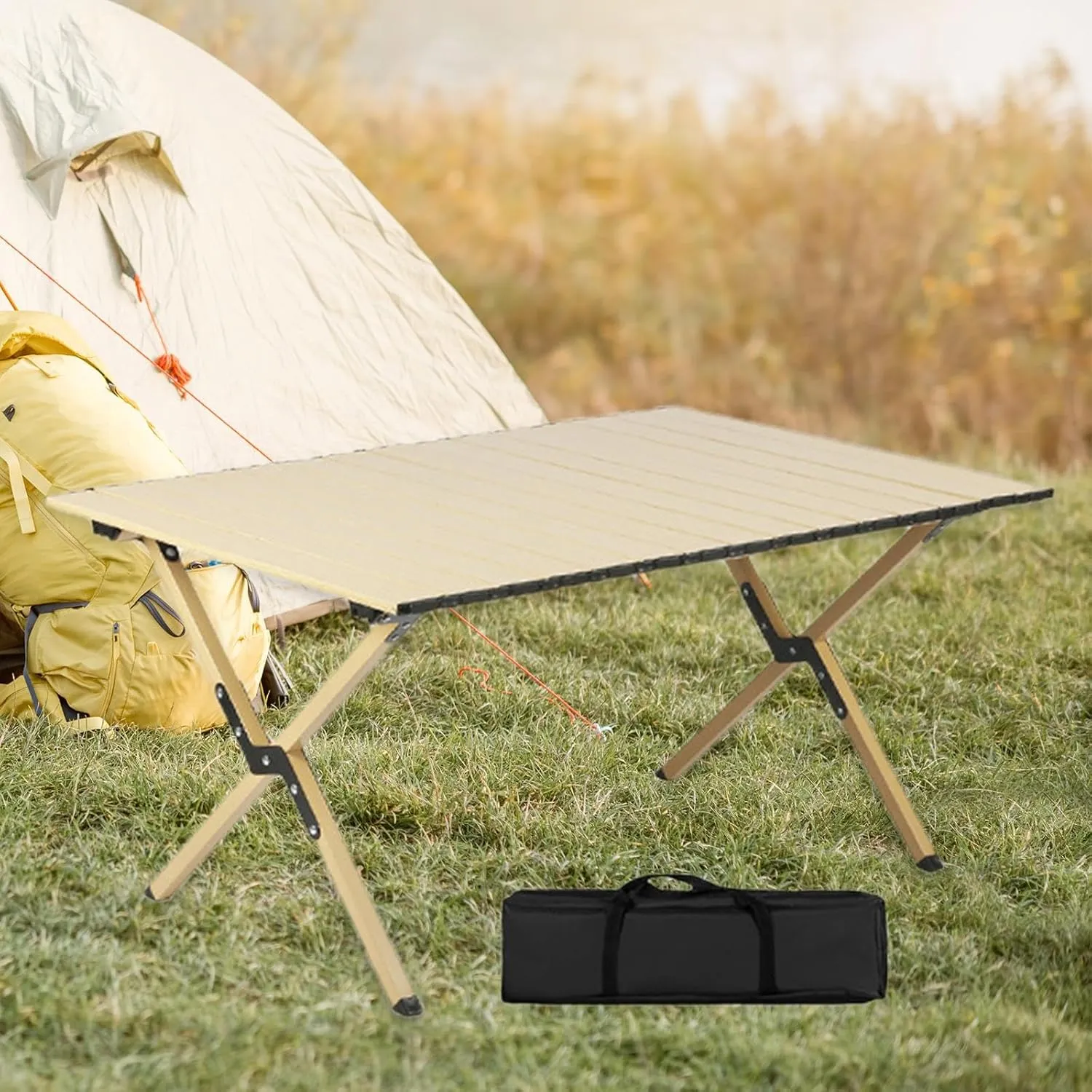 Camping Folding Table Portable with Storage Bag Outdoor Desk Foldable Picnic Table for Balcony, Fishing Barbecue Hiking