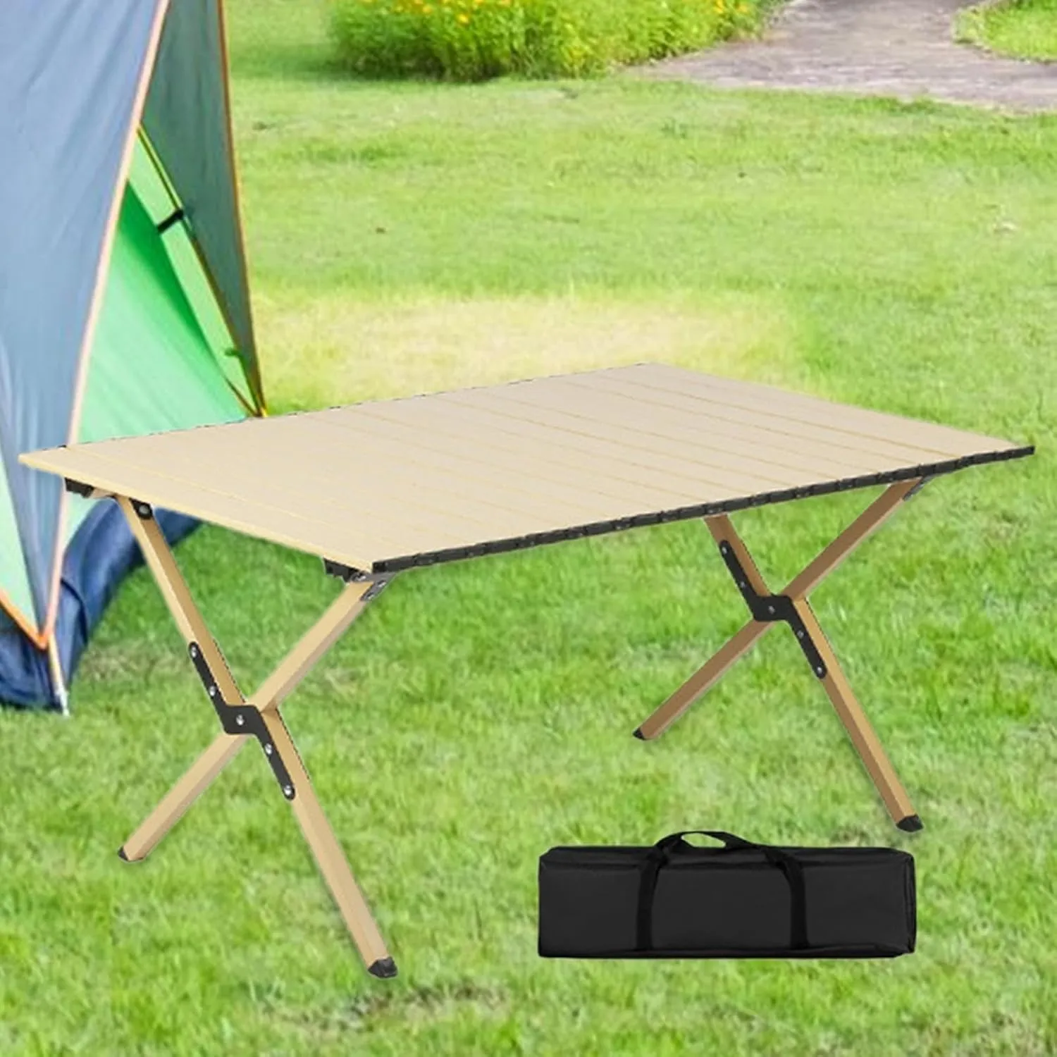 Camping Folding Table Portable with Storage Bag Outdoor Desk Foldable Picnic Table for Balcony, Fishing Barbecue Hiking