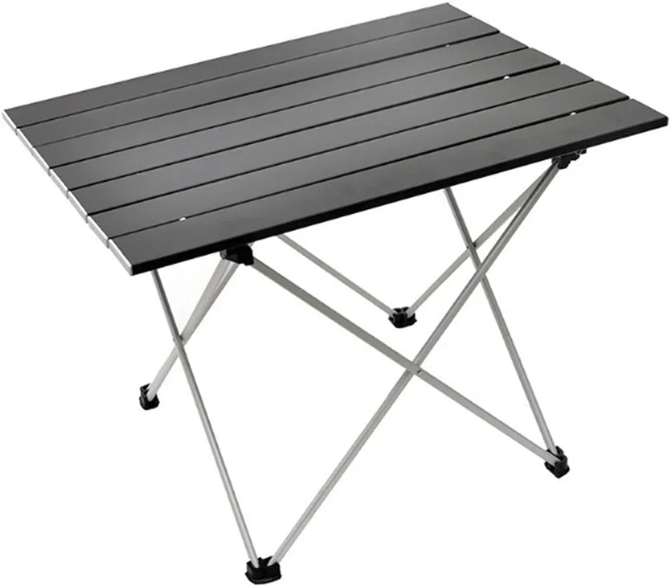 Camping Folding Table Ultra Light Aluminum Alloy Outdoor Folding Portable Picnic Camping Table With Aluminum Legs Adjustable Height Roll Up Table Top Mesh Layer Easy to Carry for Outdoor Picnic B