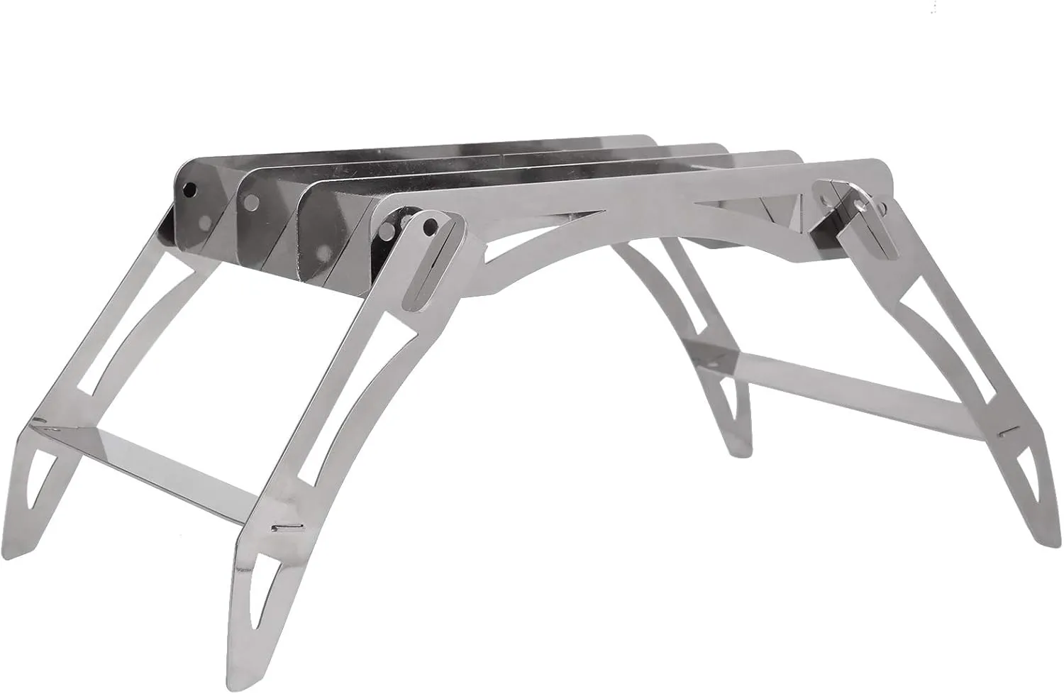 Camping Grills, Stainless Steel Portable Foldable Campfire Charcoal BBQ Grill, Lightweight Fire Pit/#3