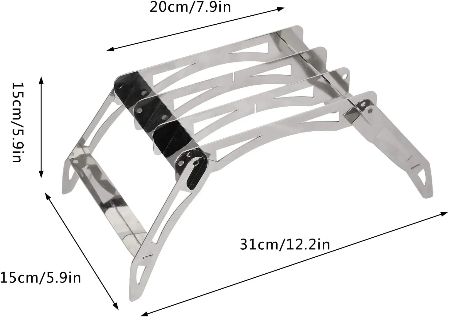 Camping Grills, Stainless Steel Portable Foldable Campfire Charcoal BBQ Grill, Lightweight Fire Pit/#3