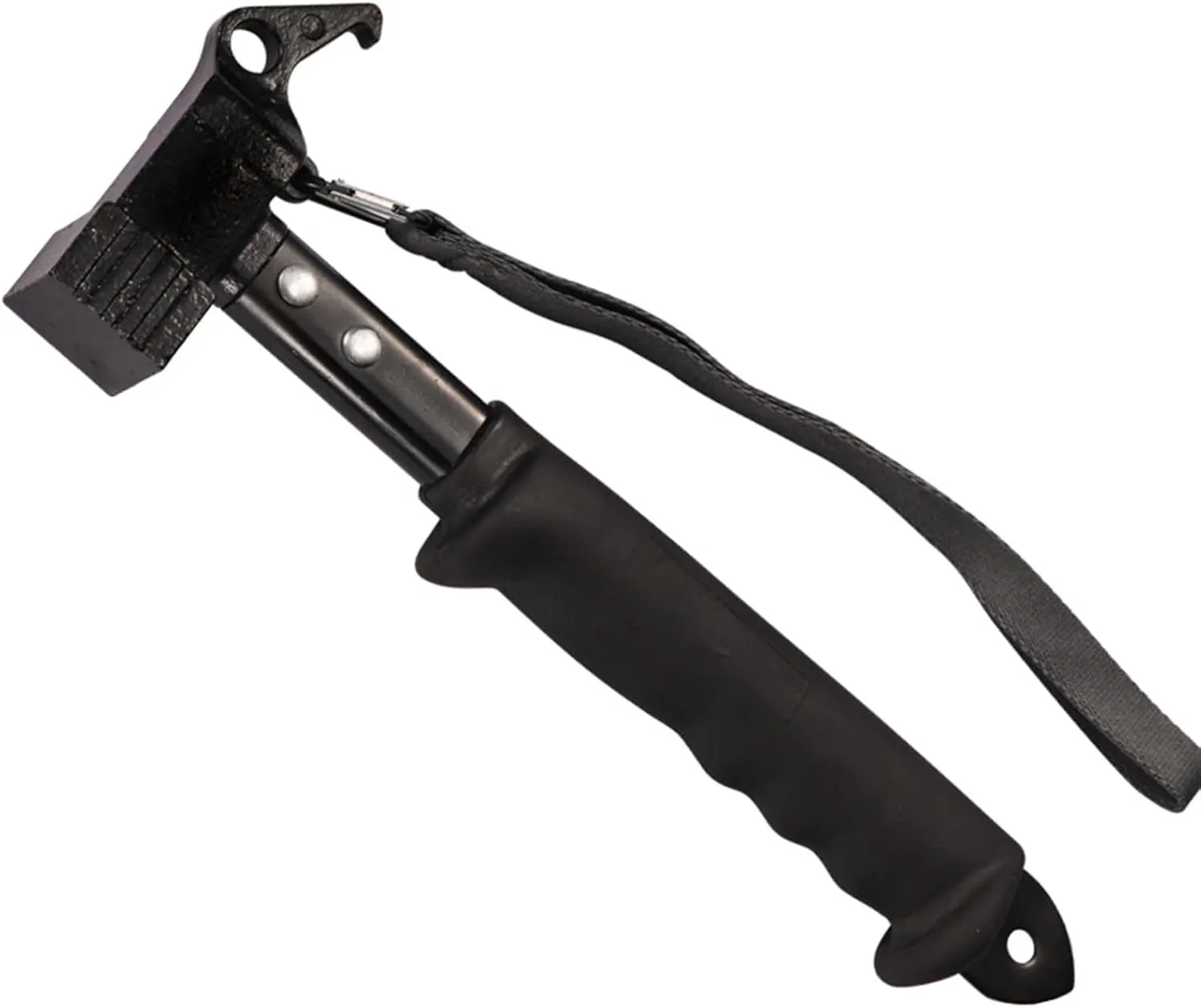 Camping Hammer Heavy Duty with Tent Stake Remover, Multifunctional Tent Hammer ， Tent Mallet with Holding Strap， for Camping, Hiking (Black)