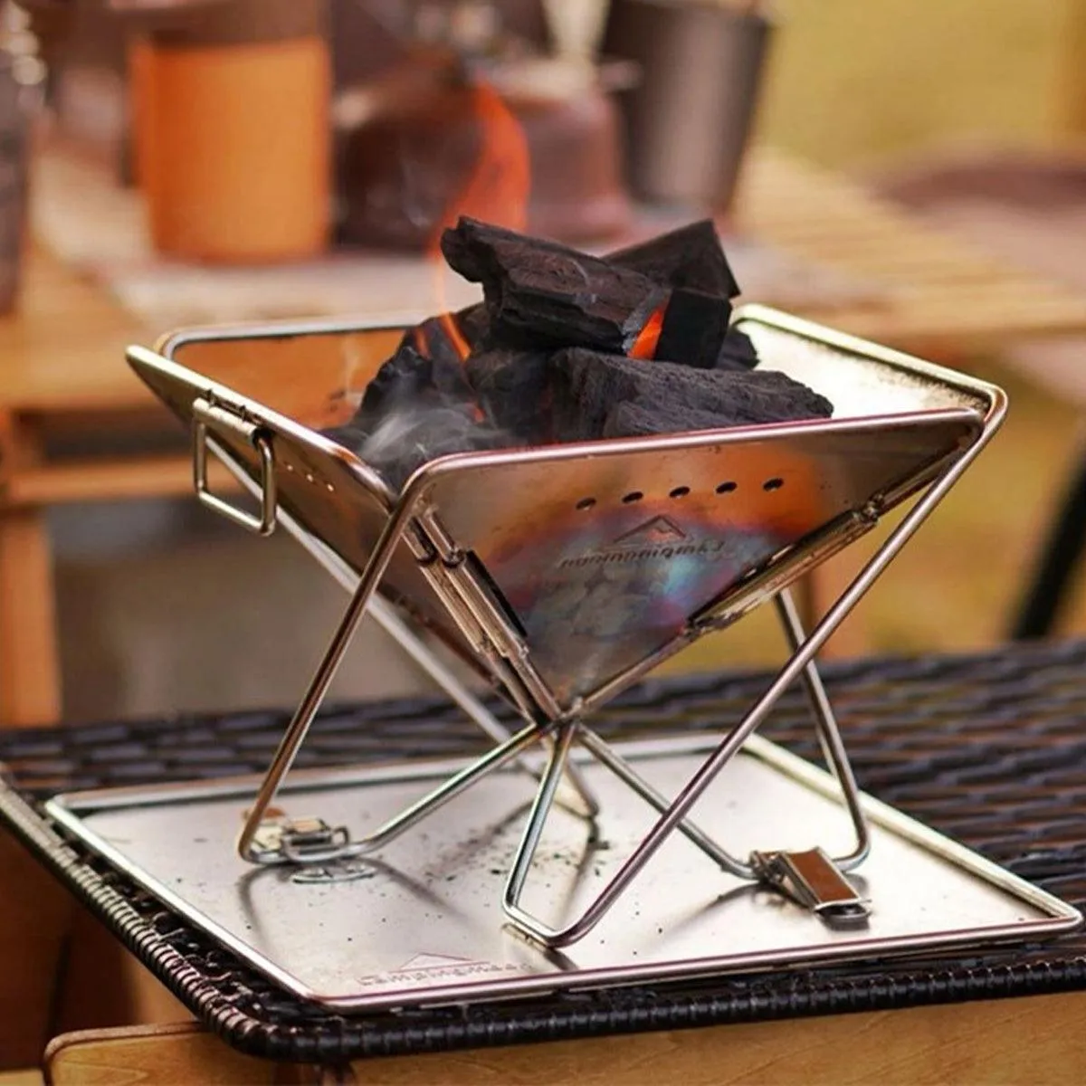 Camping Stainless Steel Collapsible Barbecue Grill Portable Outdoor BBQ Grill