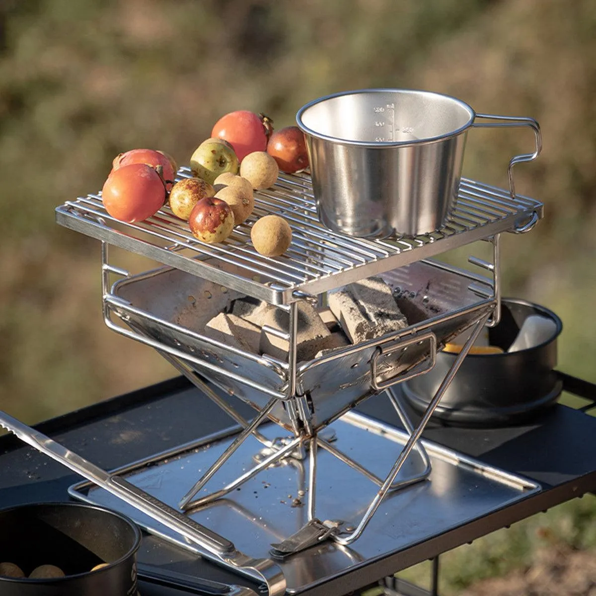 Camping Stainless Steel Collapsible Barbecue Grill Portable Outdoor BBQ Grill