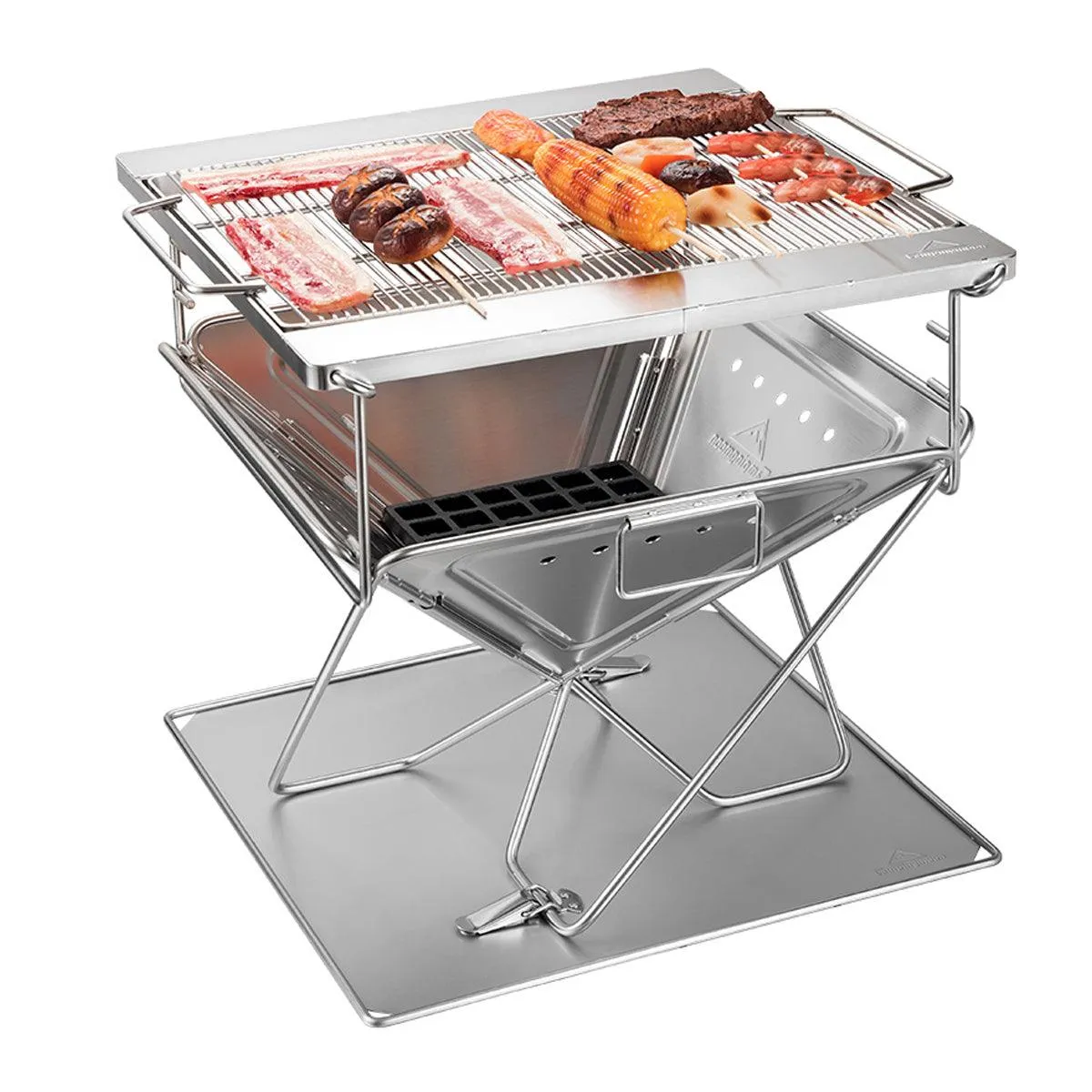 Camping Stainless Steel Collapsible Barbecue Grill Portable Outdoor BBQ Grill