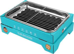 Camping Stoves, Charcoal Grill Single Use Compact Detachable Stainless Steel Portable Barbecue Smoker Grill for Outdoor Camping Picnic Hiking Beach