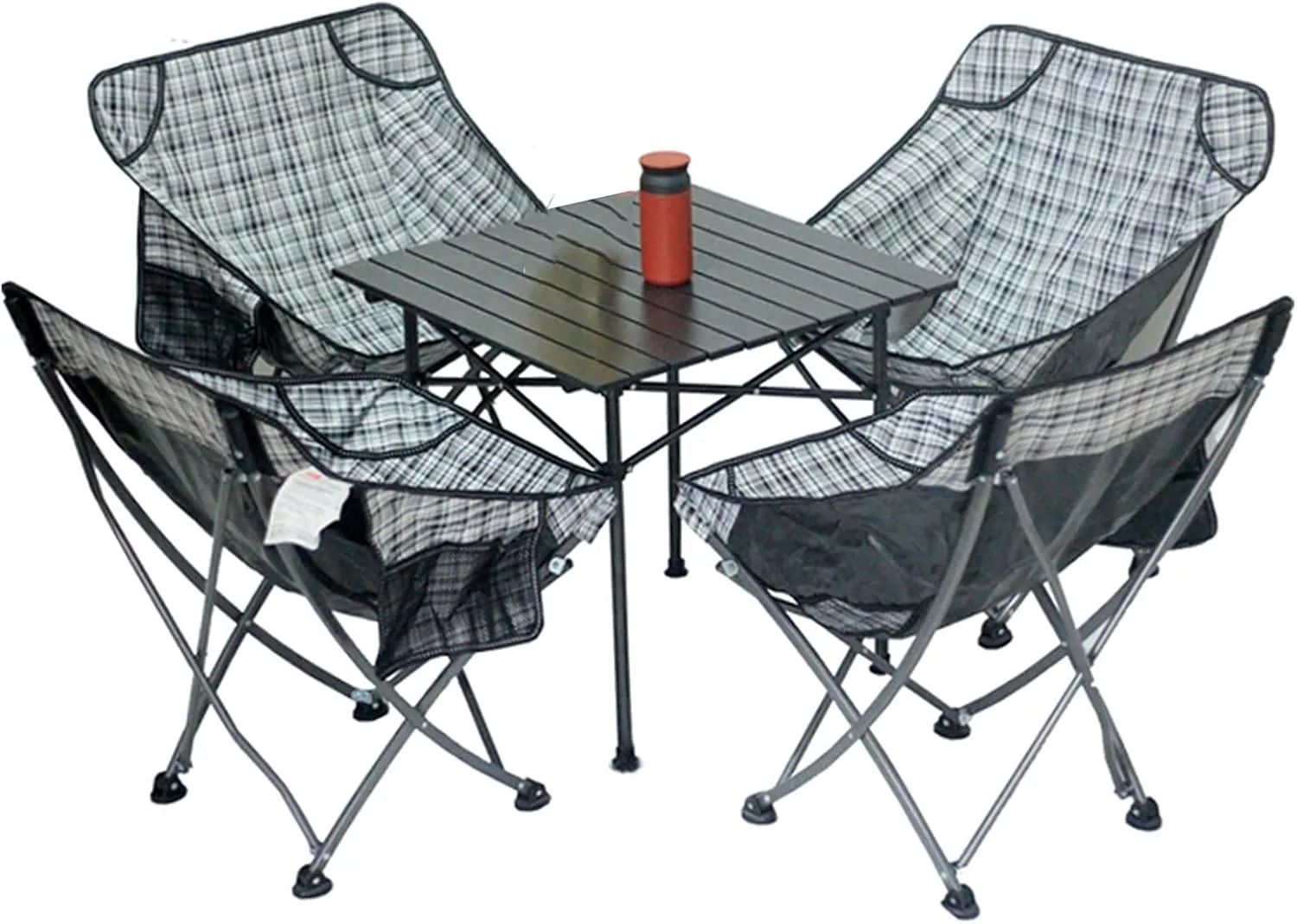 Camping Table Chairs Aluminum Alloy Folding Table and Chair Set, The Roll-up Desktop is Convenient to Carry and Store, Multifunctional Camping Picnic Table (Color : 4 in 1)