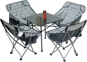 Camping Table Chairs Aluminum Alloy Folding Table and Chair Set, The Roll-up Desktop is Convenient to Carry and Store, Multifunctional Camping Picnic Table (Color : 4 in 1)