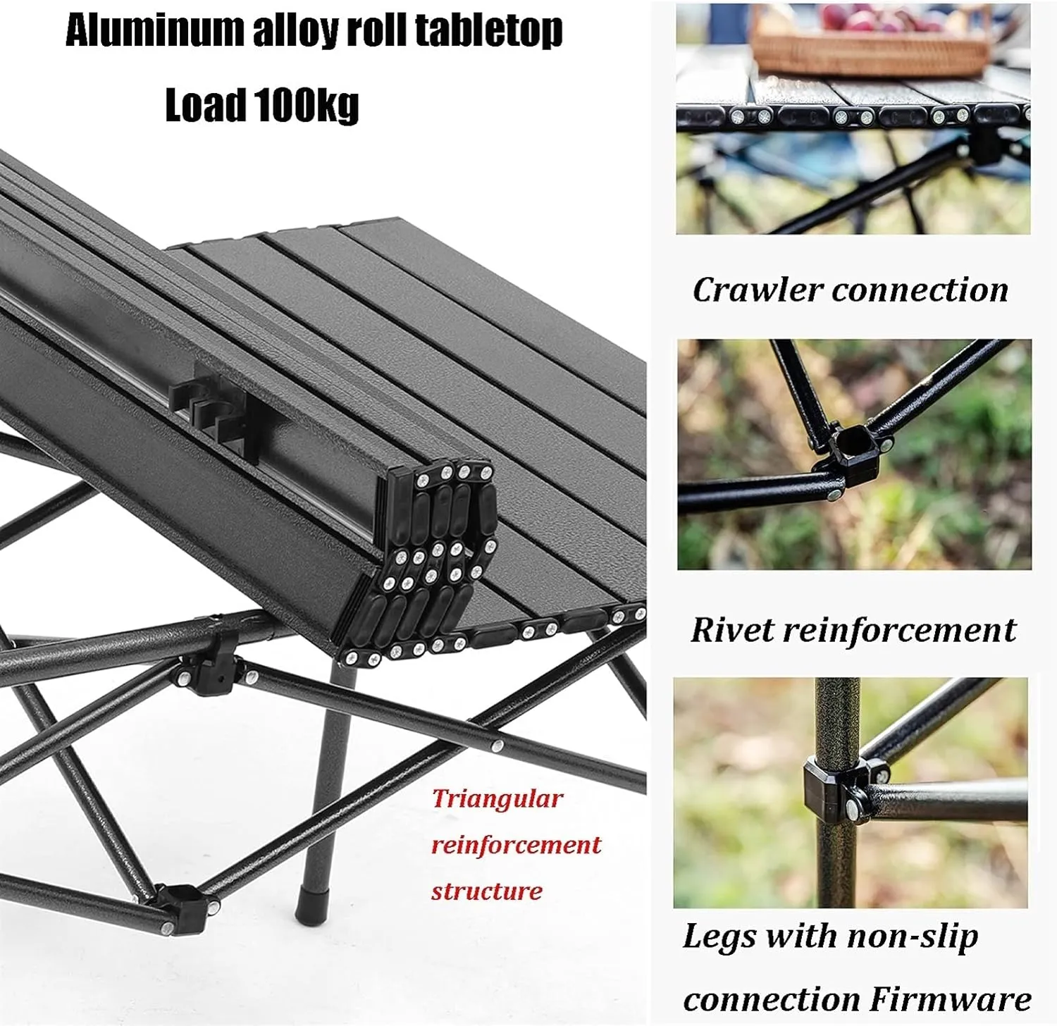 Camping Table Chairs Easy to Store Folding Table and Chair Set, Aluminum Outdoor Camping Picnic Table, Suitable for Courtyard, Beach, Fishing (Color : Package 1)
