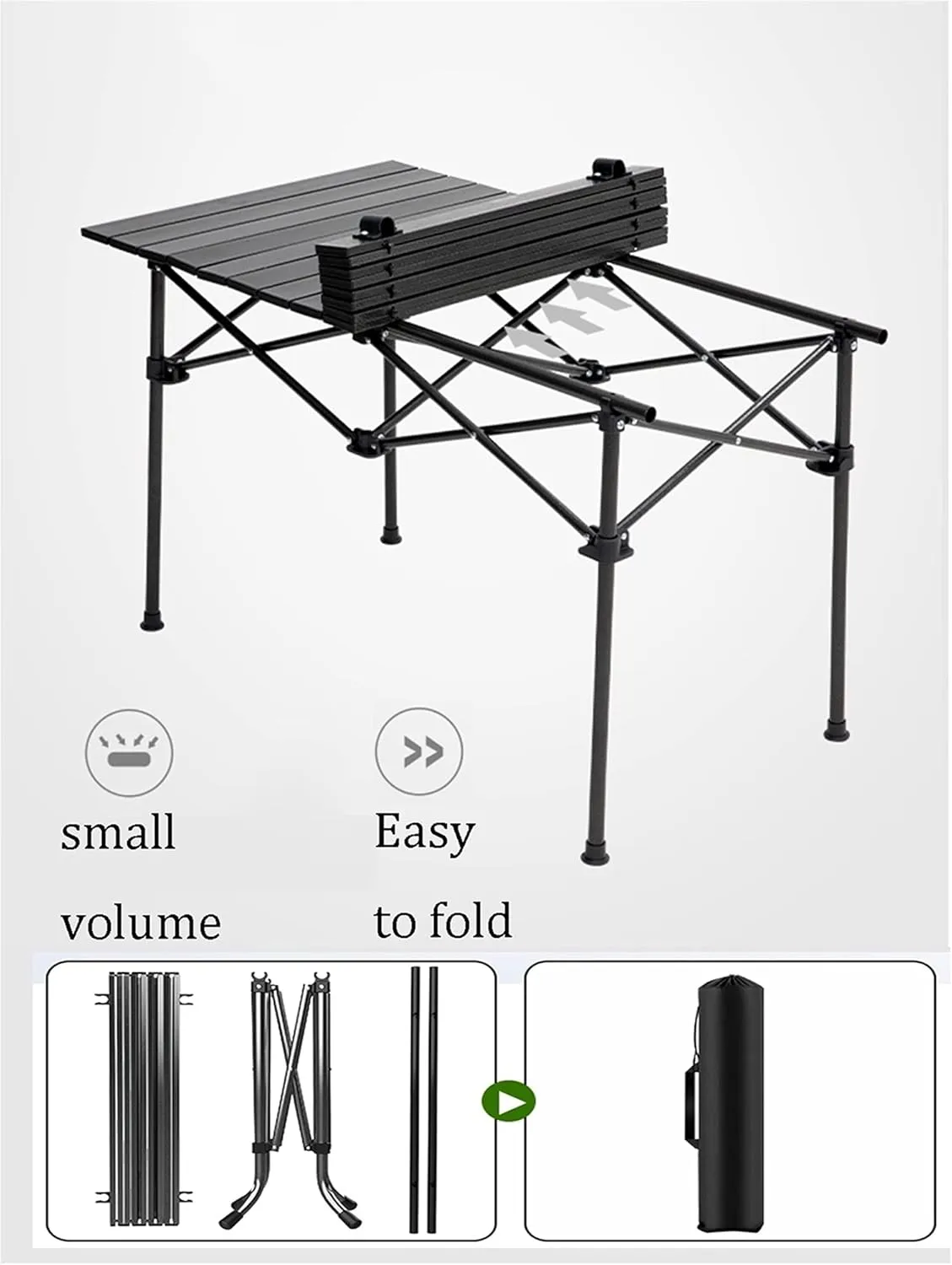 Camping Table Chairs Easy to Store Folding Table and Chair Set, Aluminum Outdoor Camping Picnic Table, Suitable for Courtyard, Beach, Fishing (Color : Package 1)