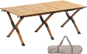 Camping Tables, Outdoor Folding Table, Aluminum Roll-up Camp Table with Carry Bag for Outdoor, Camping, Beach, Backyard, BBQ, Party, Patio, Picnic (Color : A)
