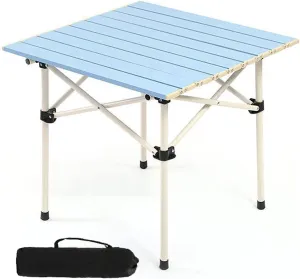 Camping Tables Portable Camping with Roll up Desktop Bag Portable Camp for Outdoor Hiking Travel Picnic Garden BBQ Activity,Carbon Steel