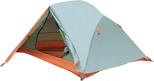 Camping Tent Double-Layer Aluminum Pole Single Person Outdoor Windproof Rainproof Waterproof Camping.Tent Portable Carry (Wormwood Green One Size)