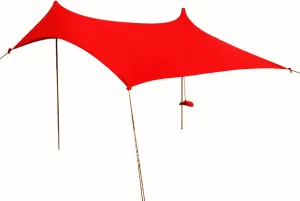 Camping Tent HOT Sea Beach CampingTent Tarp Sunshade Inflatable Shelter Canopy Sand Anchor Carry Bag Canopy Rain Protect Portable 2 Pole (Red One Size