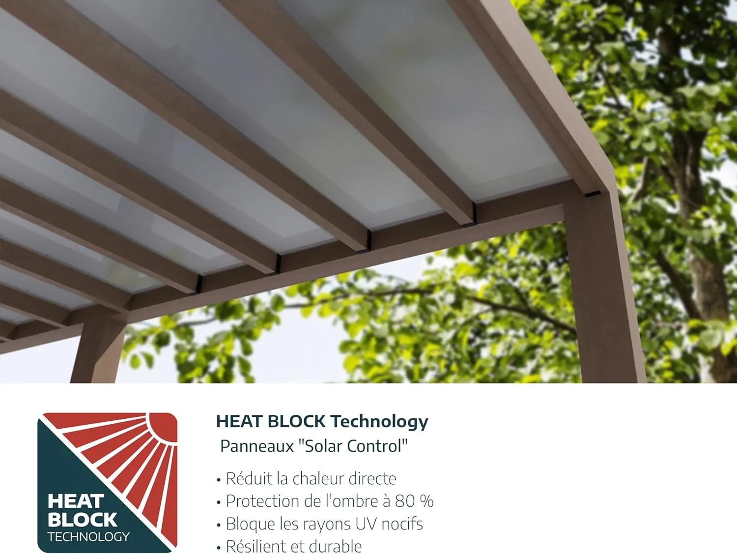 Canopia Helsinki Outdoor Patio Cover Sun Shades, 10' x 11', Brown/Light Gray, Outdoor Canopy with Heat Block Technology and Built-in Gutters, UV Protected, Protects from Rain, Snow, Sun