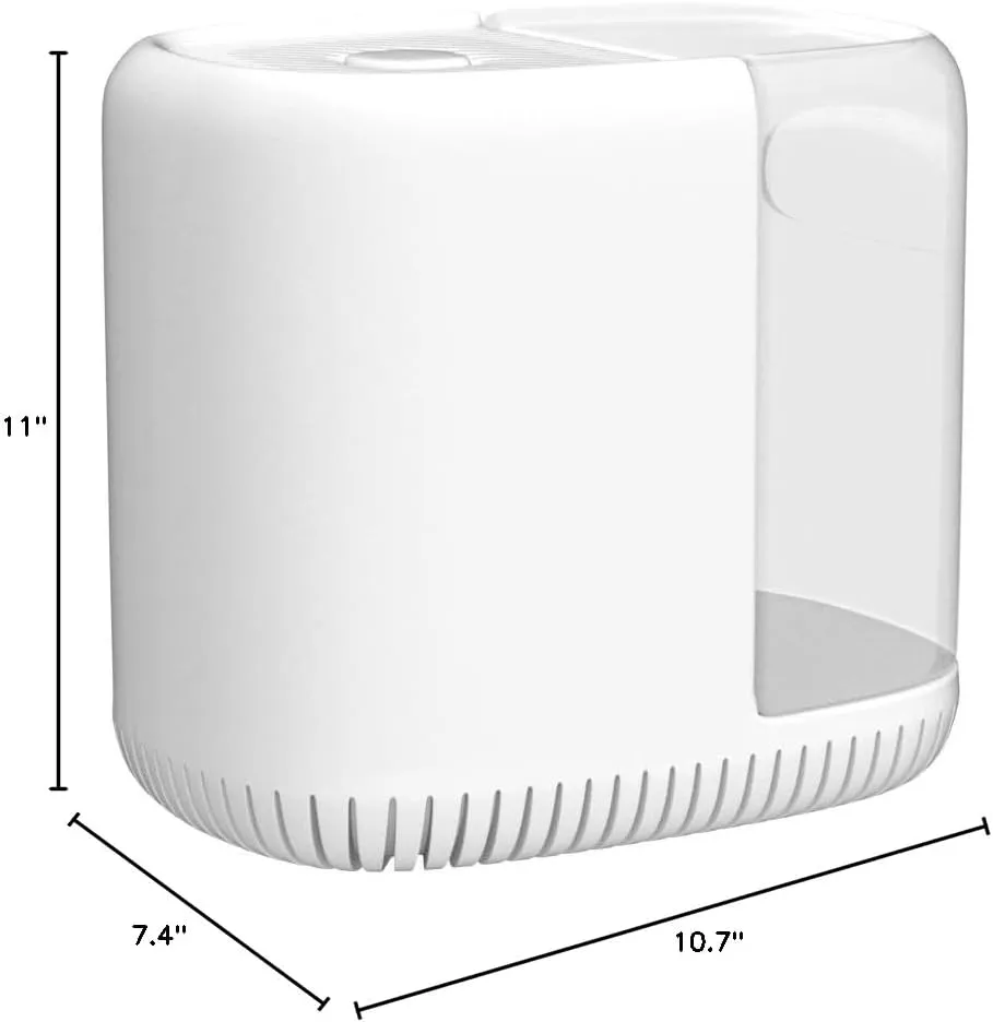 Canopy Bedside Evaporative Humidifier - 36 HR Run Time, 2.5L Capacity - No Mist - Help Alleviate Symptoms of Allergies, Flu, Cold, Dry Skin Includes Humidifier, Unwind Aroma, Filter - White