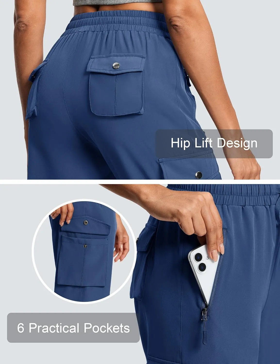 Capri Pants for Women Breathable UPF 50  Womens Cargo Capris for Summer with 8 Pockets for Hiking Travel Casual