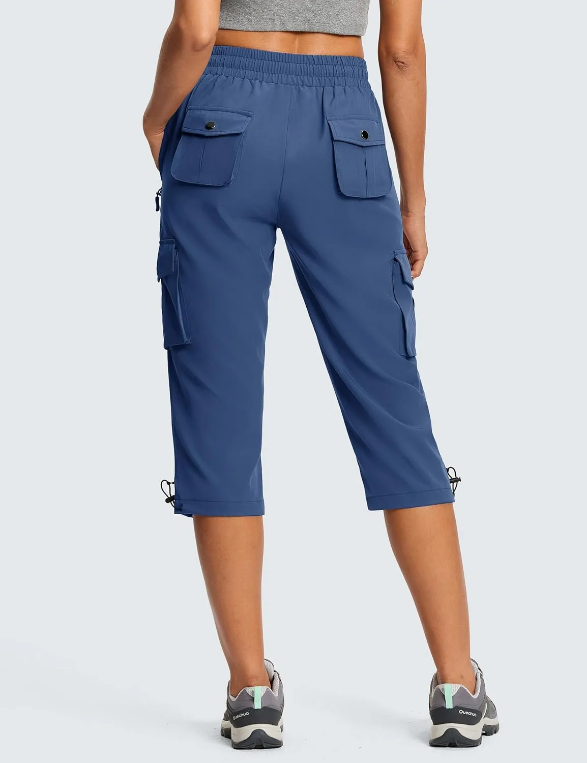 Capri Pants for Women Breathable UPF 50  Womens Cargo Capris for Summer with 8 Pockets for Hiking Travel Casual