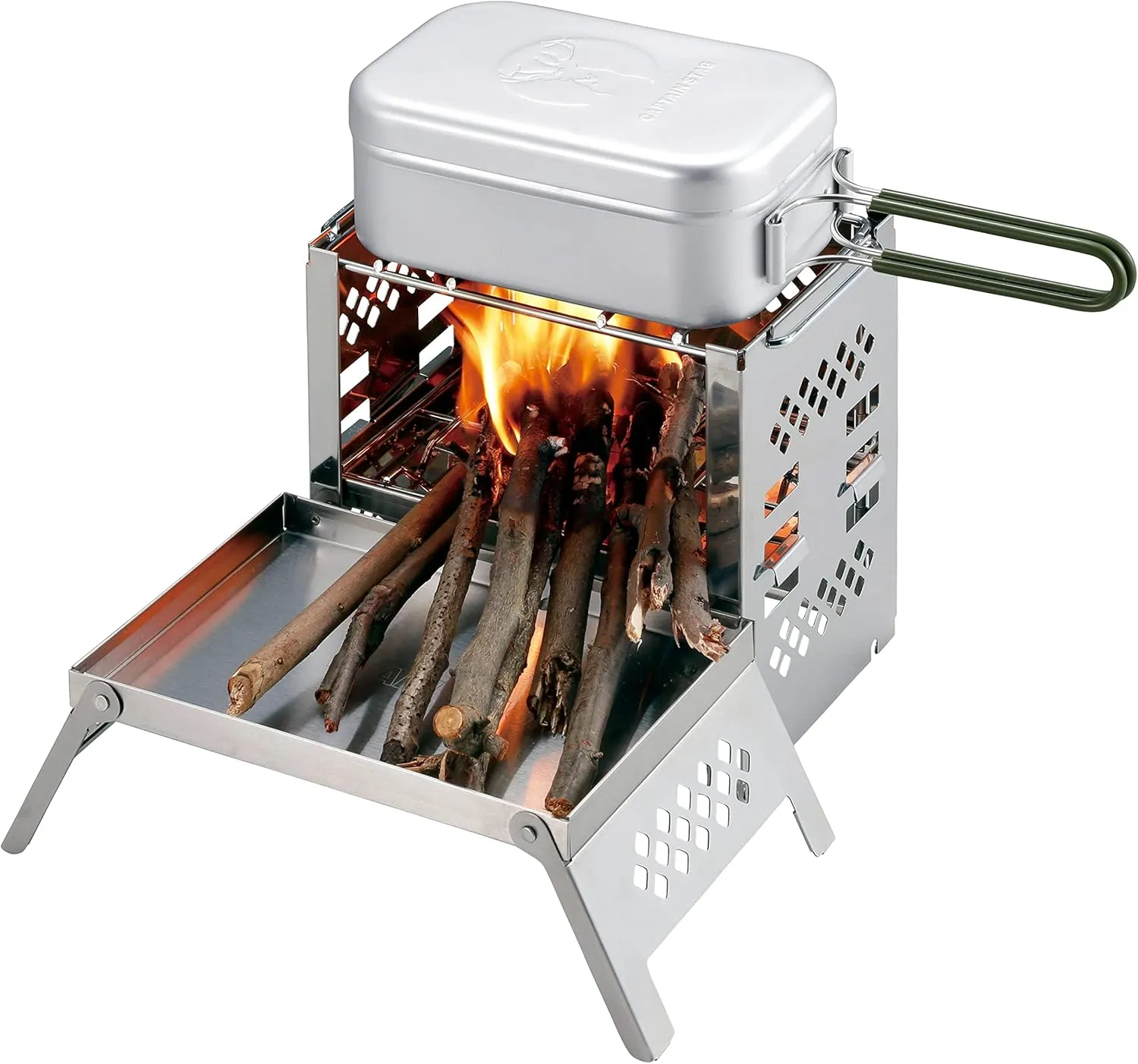 Captain Stag UG-43 3-in-1 Barbecue Stove, Open-Air Grill, Collapsible, Kamado Grill, Smart Grill, B6 Model, Bag Included, 3 Adjustable Levels