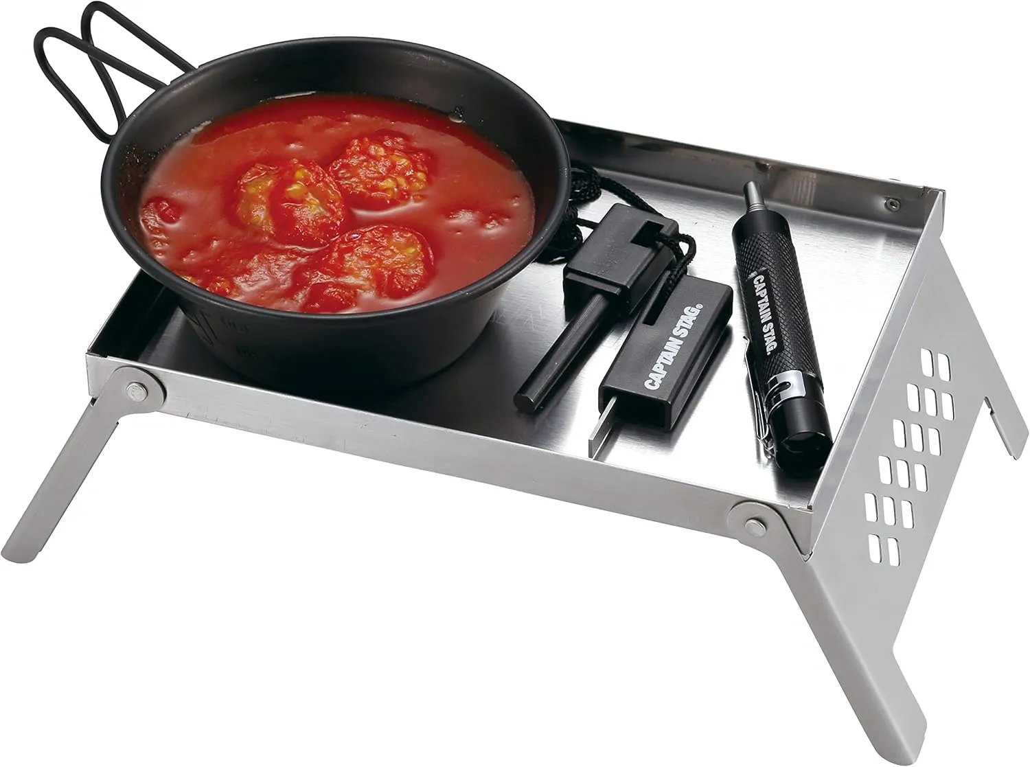 Captain Stag UG-43 3-in-1 Barbecue Stove, Open-Air Grill, Collapsible, Kamado Grill, Smart Grill, B6 Model, Bag Included, 3 Adjustable Levels