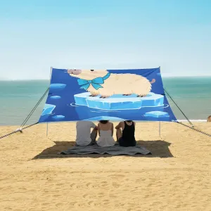 Capybara on The Iceberg Beach Camping Tent Sun Shelter for Whole Family, Beach Shade Canopy with UPF50  UV Protection,Easy Set Up and Carry,Outdoor Shade for Trips, Fishing, Backyard Fun Picnic