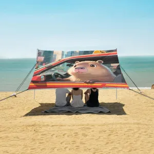 Capybara Taxi Driver Beach Camping Tent Sun Shelter for Whole Family, Beach Shade Canopy with UPF50  UV Protection,Easy Set Up and Carry,Outdoor Shade for Trips, Fishing, Backyard Fun Picnics
