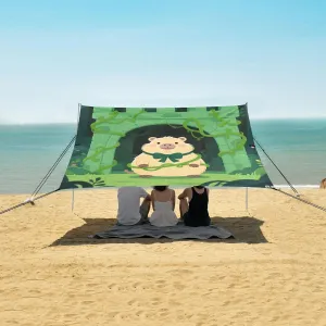 Capybara Trapped in The Vines Beach Camping Tent Sun Shelter for Whole Family, Beach Shade Canopy with UPF50  UV Protection,Easy Set Up and Carry,Outdoor Shade for Trips, Fishing, Backyard Fun