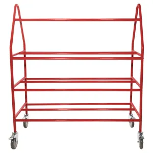 Champion Sports Deluxe Pro Ball Cart, Metal, 176 lb Capacity, 18.5 x 51 x 54, Red