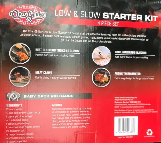 Char Griller Low & Slow Starter Kit 4 Piece Set