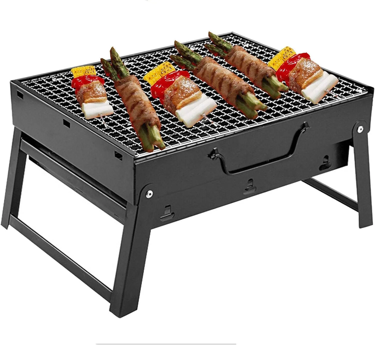 Charcoal Barbecue Grill, Foldable & Portable Square BBQ Desk Tablecompact Folding SIL