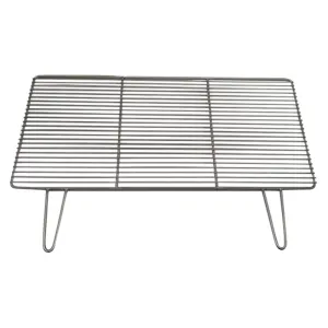 Charcoal BBQ Grill with Handles- Stainless Steel