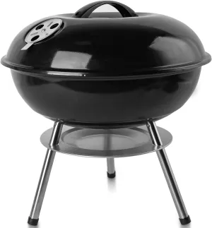 Charcoal Grill - 14inch portable grill with three air holes and lid, heat resistant outdoor bbq, backyard, camping, party(14inch)
