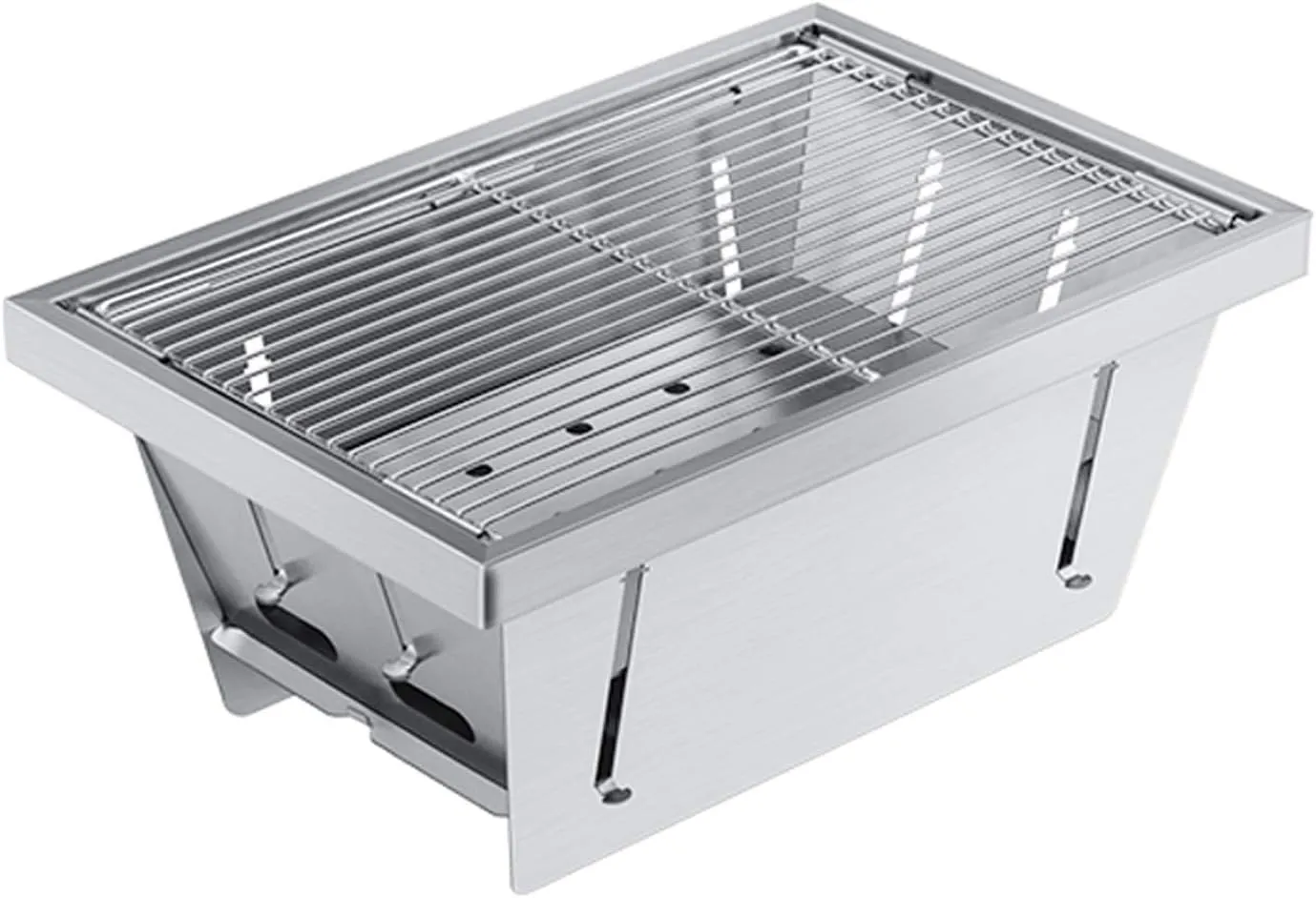 Charcoal Grill Portable Stainless Steel Grill Mini Outdoor Camping Barbecue Grill Charcoal Barbecue Grill Outdoor Commercial Folding Barbecue Tool Camping Travel