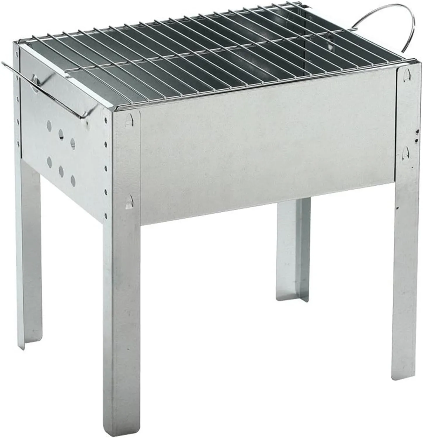Charcoal Grills White Portable BBQ Grill Stainless Steel Non-Stick Folding Barbecue for Outdoor Camping Picnic Tool