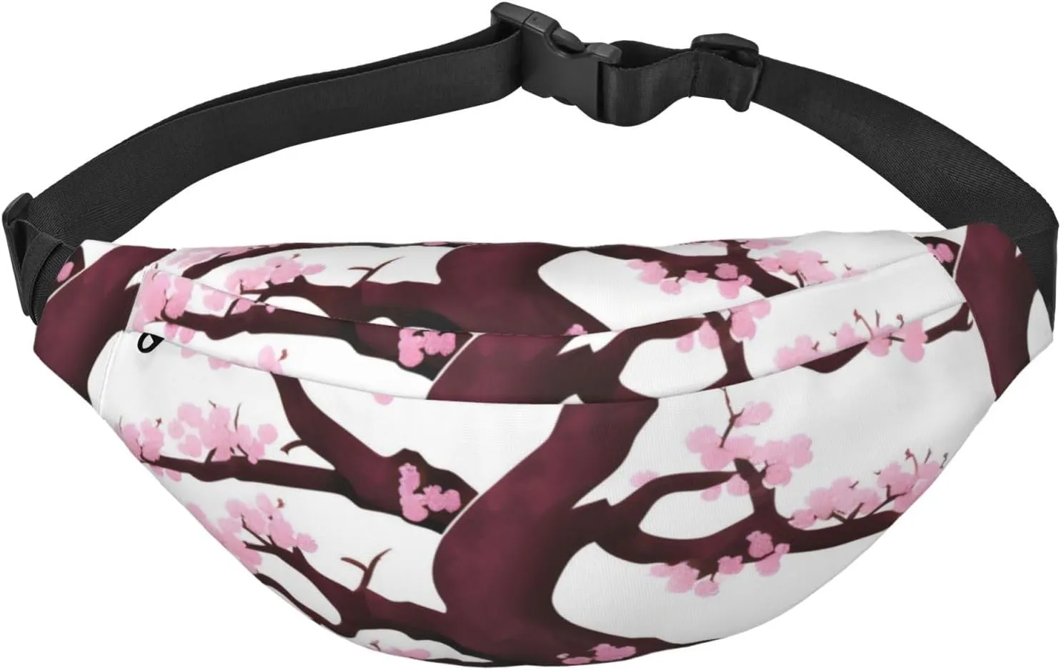 Cherry Blossoms Tree Men'S And Women'S Waist Pack, Crossbody Bag With Adjustable Belt For Running, Traveling, Sports, Hiking