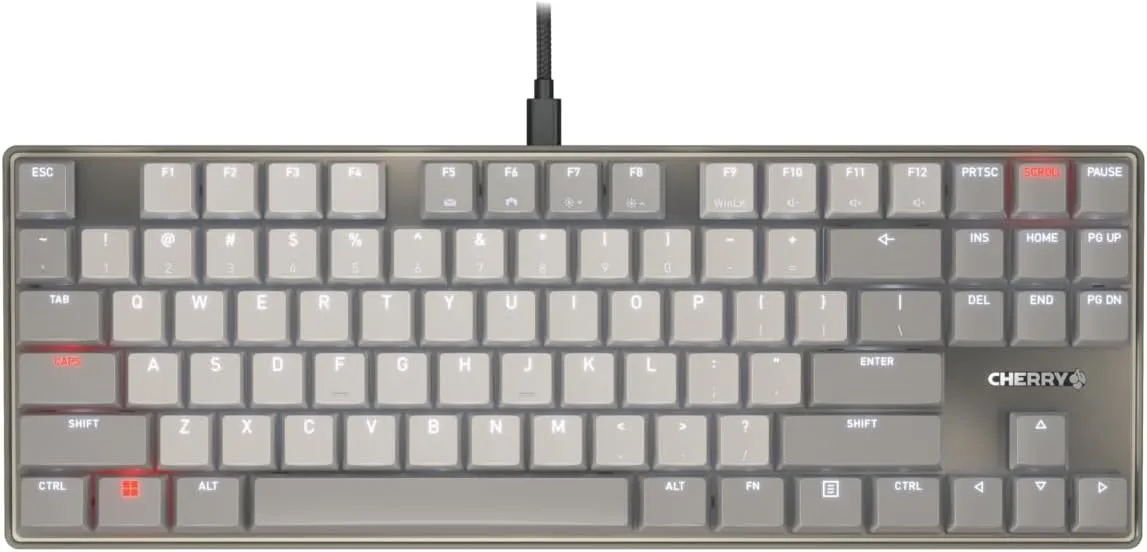 Cherry KC 500 MX LP TKL Mechanical Low Profile Keyboard | Compact Design | White Lighting | PBT Key caps | New MX LP 2.0 Switches