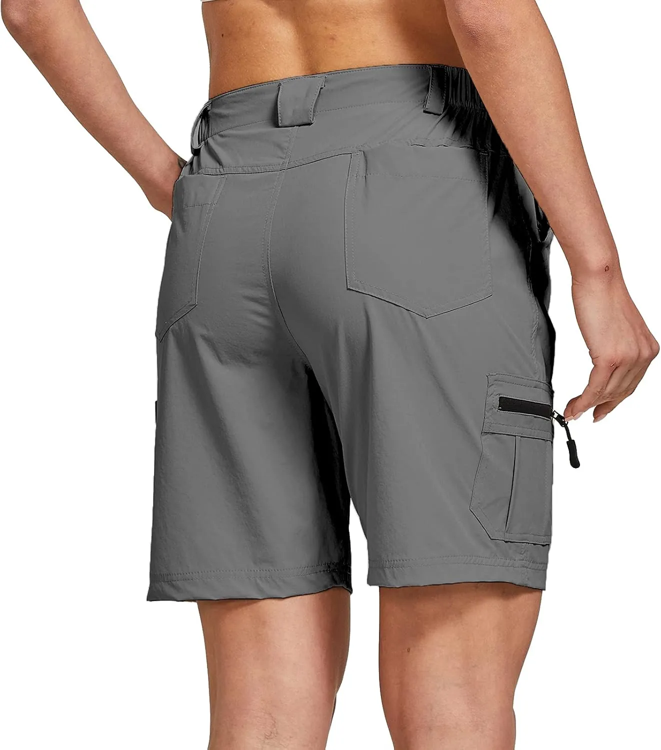 ChinFun Women's Stretch Cargo Shorts Lightweight Hiking Shorts Quick Dry Outdoor Shorts Water Resistant with 6 Pockets