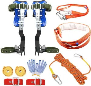Climbing Spike, Adjustable Tree Climbing Step Gear with Extra Multi-Functional Straps for Outdoor Jungle Survival Fruit Picking
