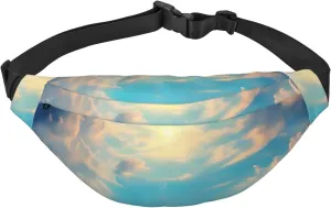 Cloudy Sky Men'S And Women'S Waist Pack, Crossbody Bag With Adjustable Belt For Running, Traveling, Sports, Hiking