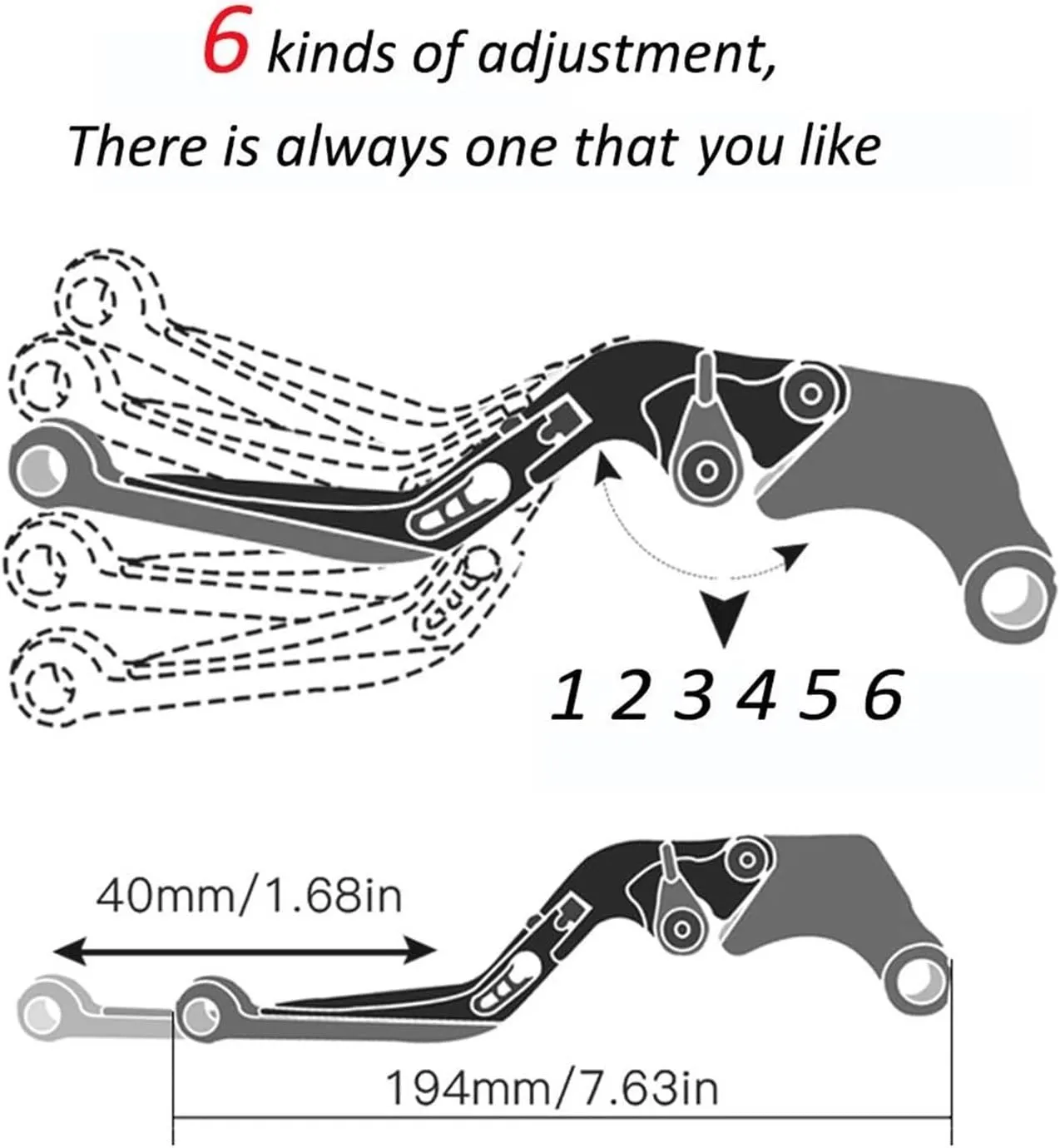 Clutch Motorcycle Brake Handle Adjustable Brake Clutch Levers Hand Grips for CBF600/SA CBF 600 2006 2007 2008 2009 2010 2011 2012 2013 Brake Handle(BlackOrange Black)