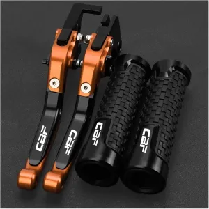 Clutch Motorcycle Brake Handle Adjustable Brake Clutch Levers Hand Grips for CBF600/SA CBF 600 2006 2007 2008 2009 2010 2011 2012 2013 Brake Handle(BlackOrange Black)