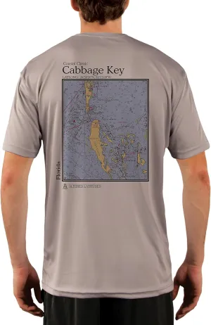 Coastal Classics Cabbage Key Nautical Chart Men's UPF 50  Sun Protection Short Sleeve T-Shirt