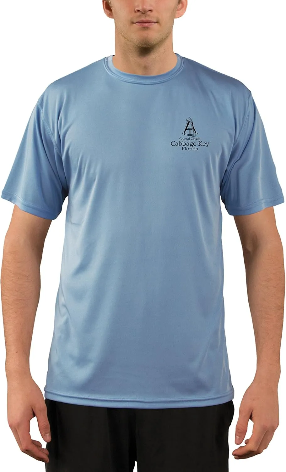 Coastal Classics Cabbage Key Nautical Chart Men's UPF 50  Sun Protection Short Sleeve T-Shirt