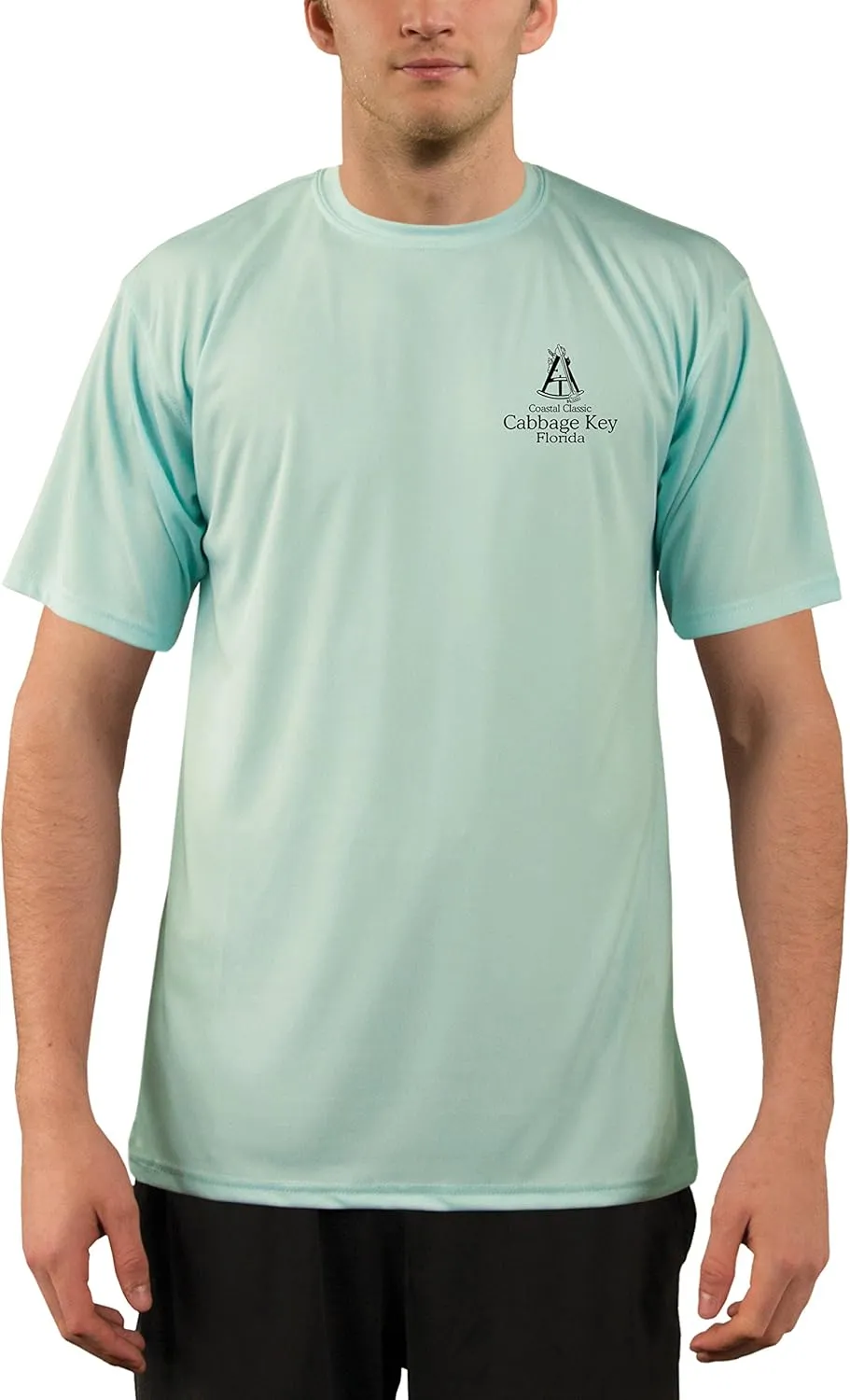 Coastal Classics Cabbage Key Nautical Chart Men's UPF 50  Sun Protection Short Sleeve T-Shirt