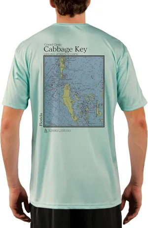 Coastal Classics Cabbage Key Nautical Chart Men's UPF 50  Sun Protection Short Sleeve T-Shirt