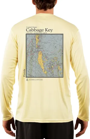 Coastal Classics Cabbage Key Nautical Chart Men's UPF 50  UV/Sun Protection Long Sleeve T-Shirt
