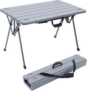 Cococabana X Camphor Portable Folding Table with Adjustable Shoulder Strap for Camping, Tailgating, Picnic, RV - Roll Up Design, Quick Setup, Compact Size, Heavy-Duty, Scratch & Stain Resistant